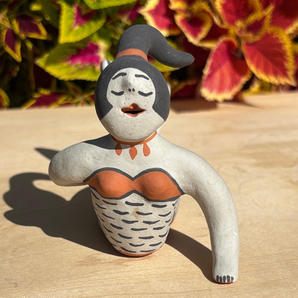 Vintage Cochiti Pueblo Pottery Figural Mermaid By Martha Arquero